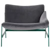 Hammock Dark-Gray Velvet & Green Lounge Chair by Debonademeo Studio