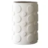Hampton Polka-Dotted White Ceramic Vase