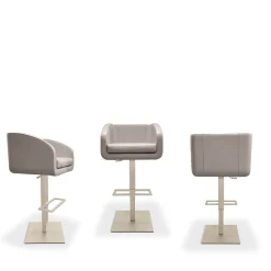 Hanami Adjustable Metal Bar Stool Leather Seat