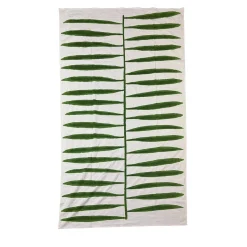 Hand-Painted Green Cotton Tablecloth