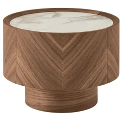 Haribo Nightstand in Walnut Canaletto with Calacatta Ceramic Top