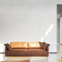 Haring Brown Leather Sofa by Dainellistudio