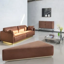 Haring Brown Leather Sofa by Dainellistudio