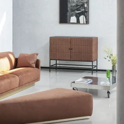 Haring Brown Leather Sofa by Dainellistudio