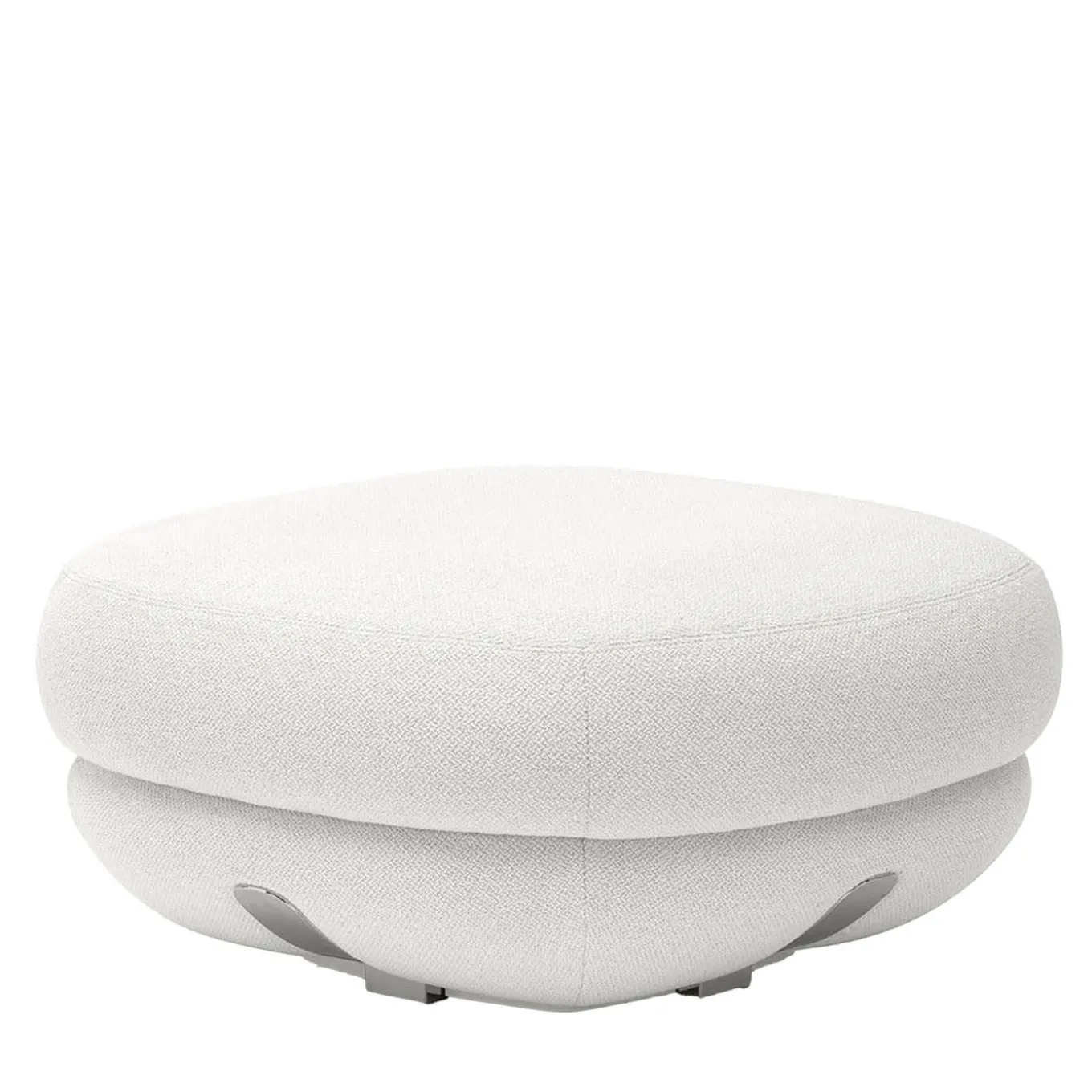 Harold White Fabric Small Ottoman by Pulina Exclusive Interiors
