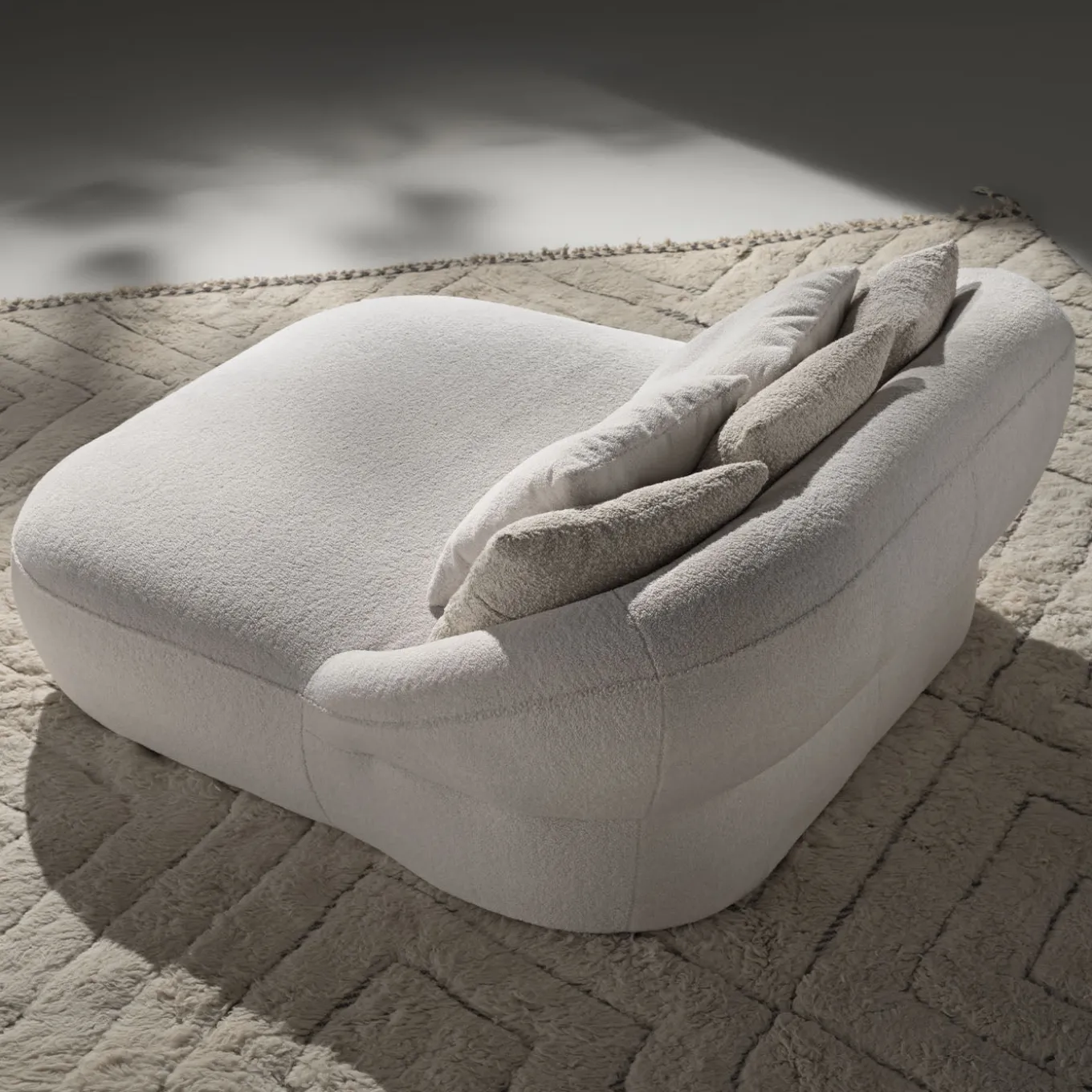 Havana Compact White Chaise Longue by Palomba Serafini