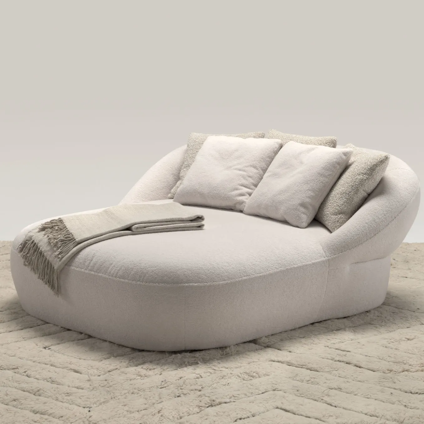 Havana Compact White Chaise Longue by Palomba Serafini