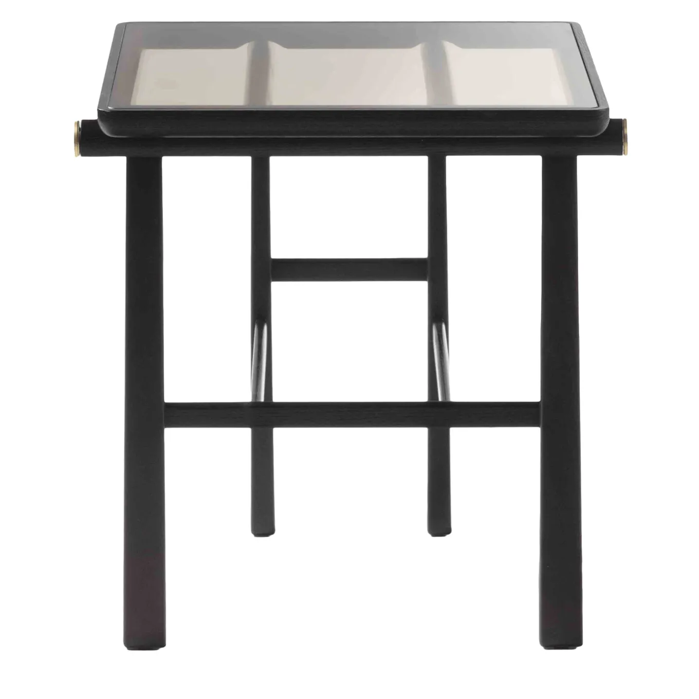 Heiko Black Wood & Glass Side Table
