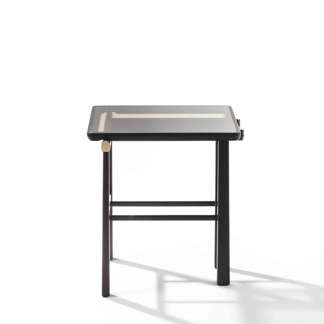 Heiko Black Wood & Glass Side Table