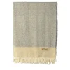 Hela Fringed Light-Gray & Beige Blanket
