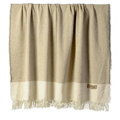 Hela Fringed Sand & Beige Blanket