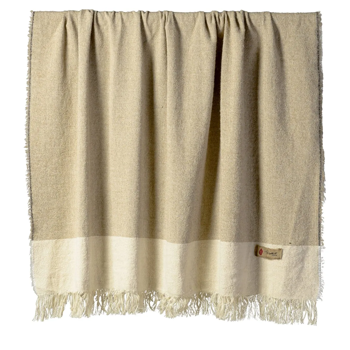 Hela Fringed Sand & Beige Blanket