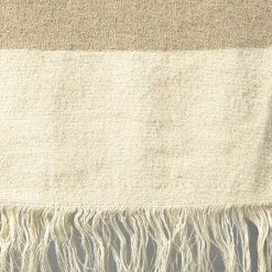 Hela Fringed Sand & Beige Blanket