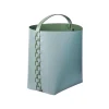 Helena Sky Blue and Eucalyptus Leather Basket