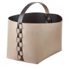 Helena Small Cappuccino and Chocolate Leather Basket