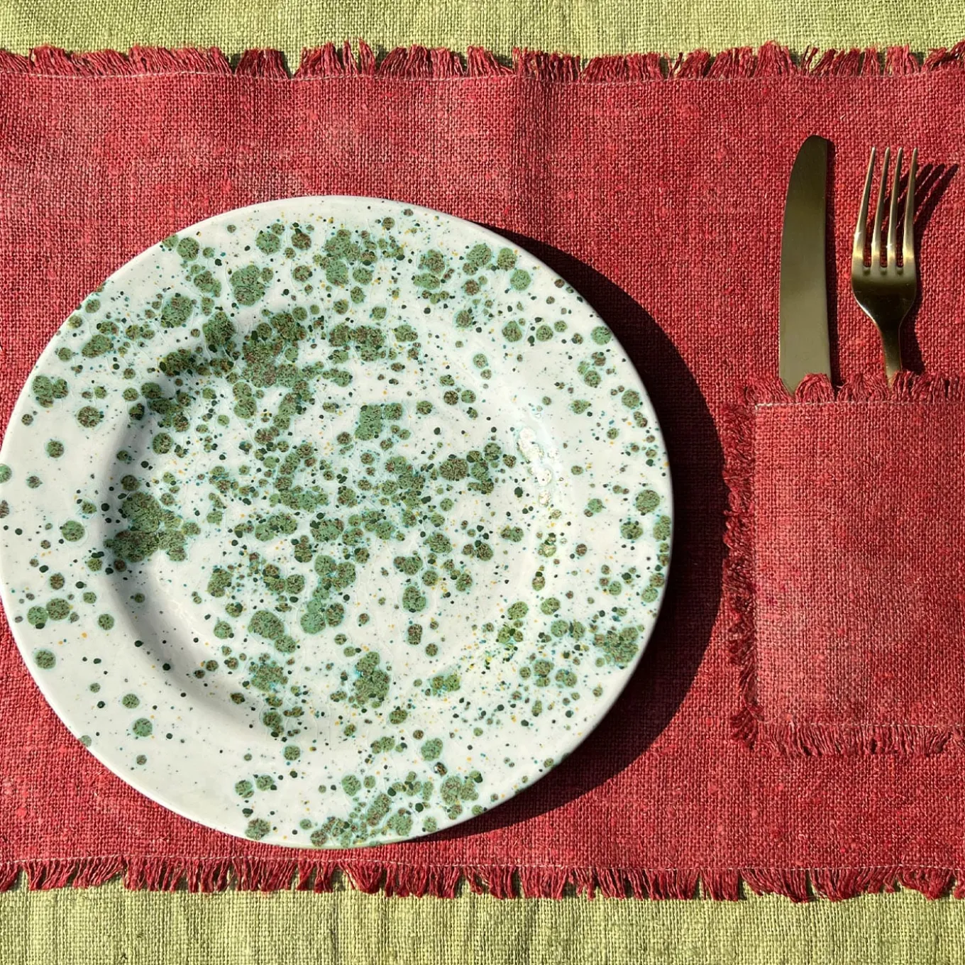 Herb Mottled Green Dinner Plate