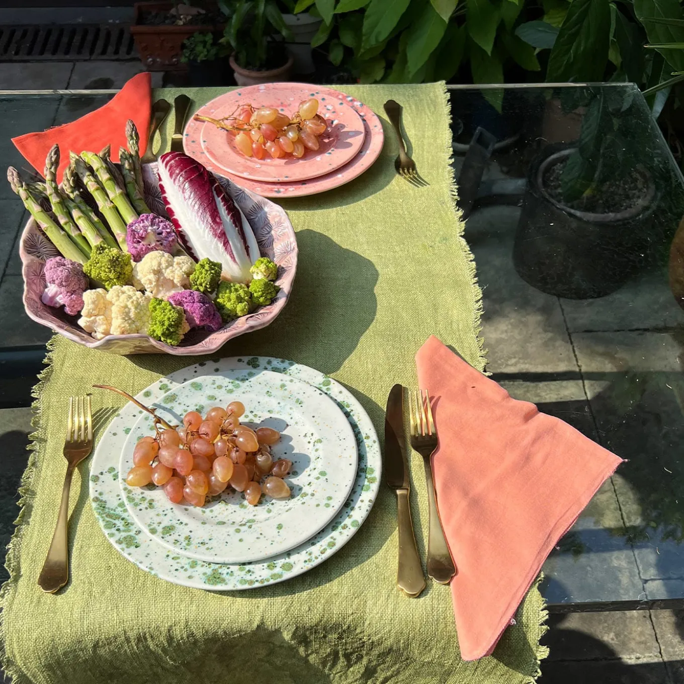 Herb Mottled Green Dinner Plate
