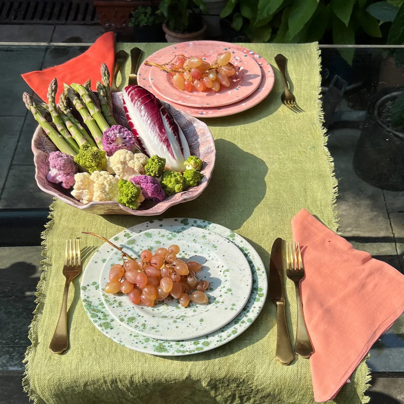 Herb Mottled Green Dinner Plate