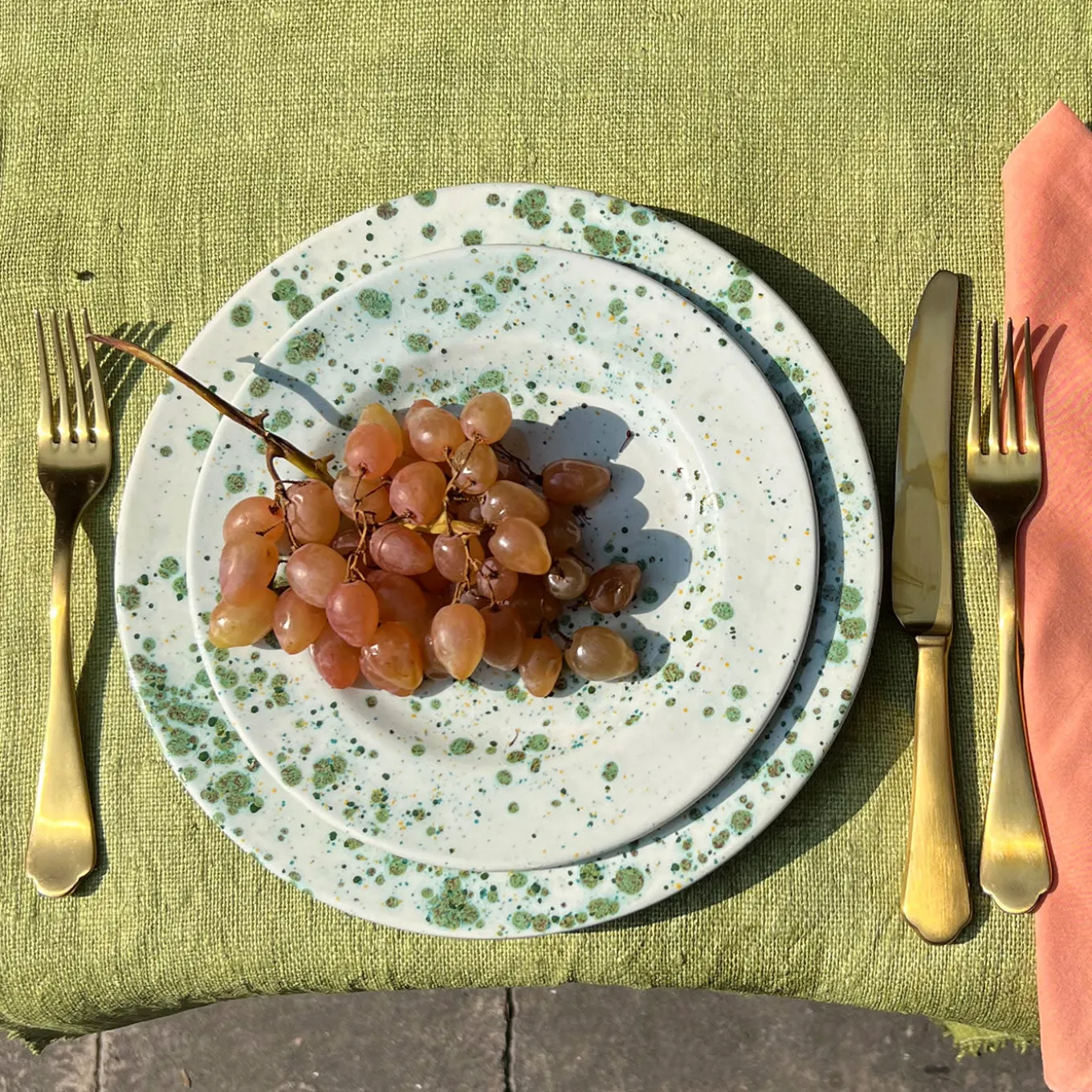 Herb Mottled Green Fruit Plate