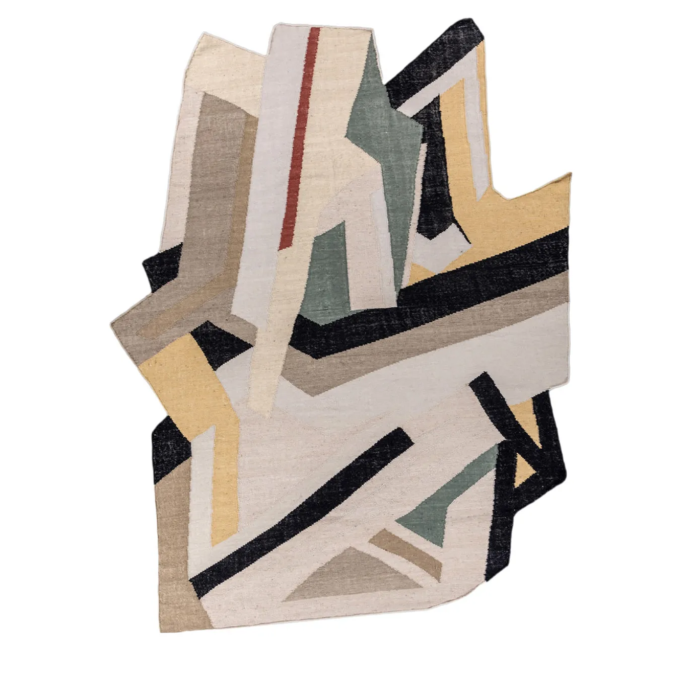 Heritage-Inspired Antique White & Ebony Flat Weave Rug