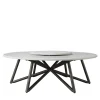 Hermu 230 gray peperino stone and brown steel Outdoor Dining Table