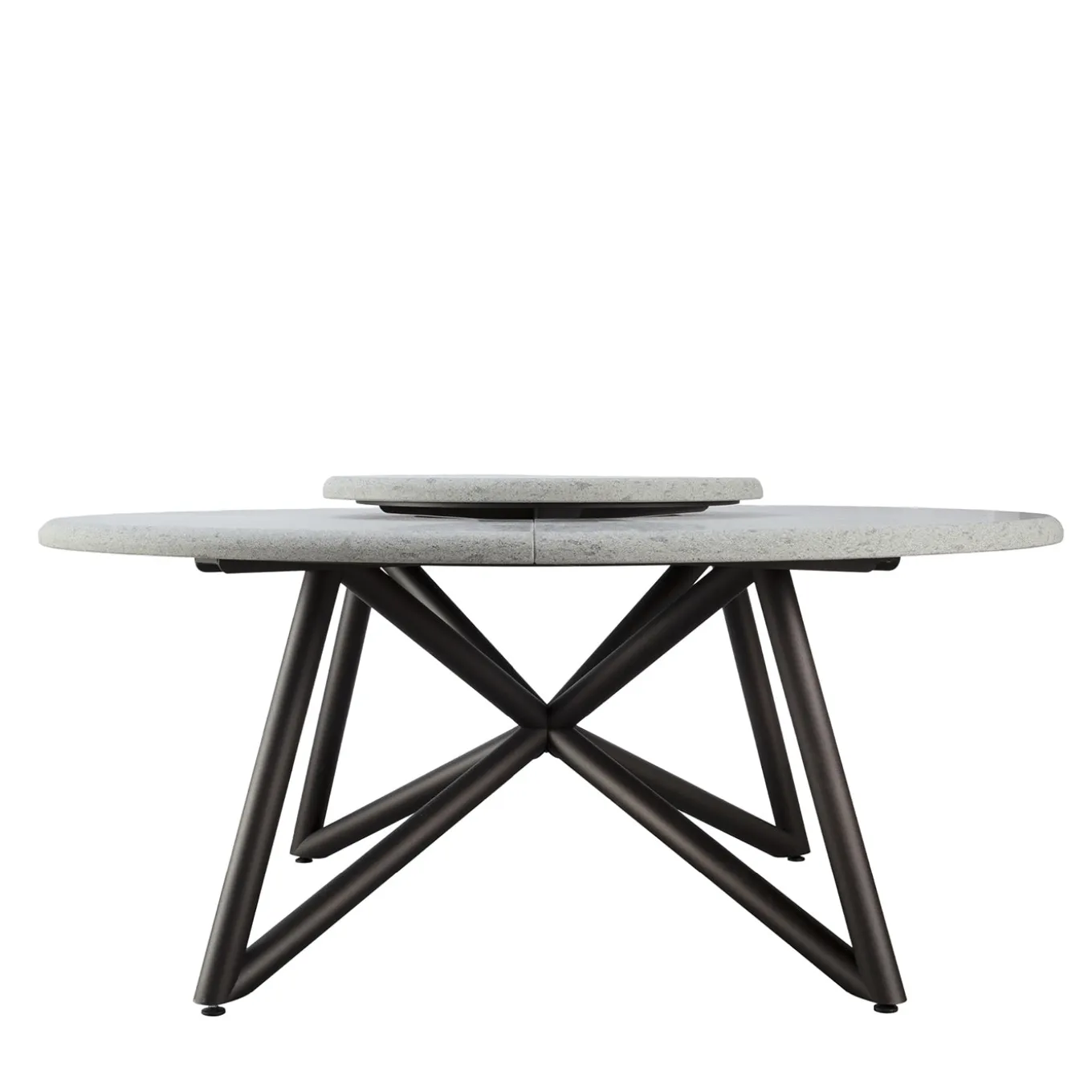 Hermu 180 Gray Peperino Stone Outdoor Dining Table