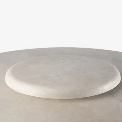 Hermu 150 Travertino Stone and Brown Steel Outdoor Dining Table