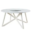 Hermu 150 white carrara marble and steel outdoor dining table