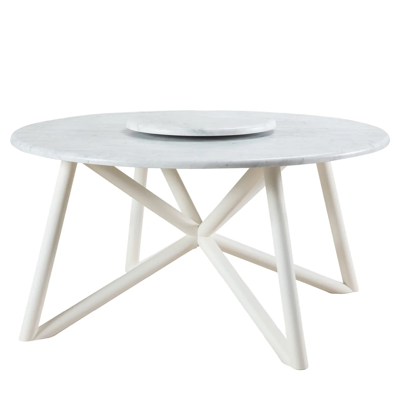 Hermu 150 white carrara marble and steel outdoor dining table