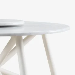Hermu 150 white carrara marble and steel outdoor dining table