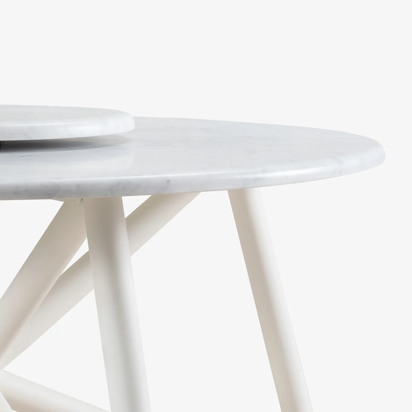 Hermu 150 white carrara marble and steel outdoor dining table