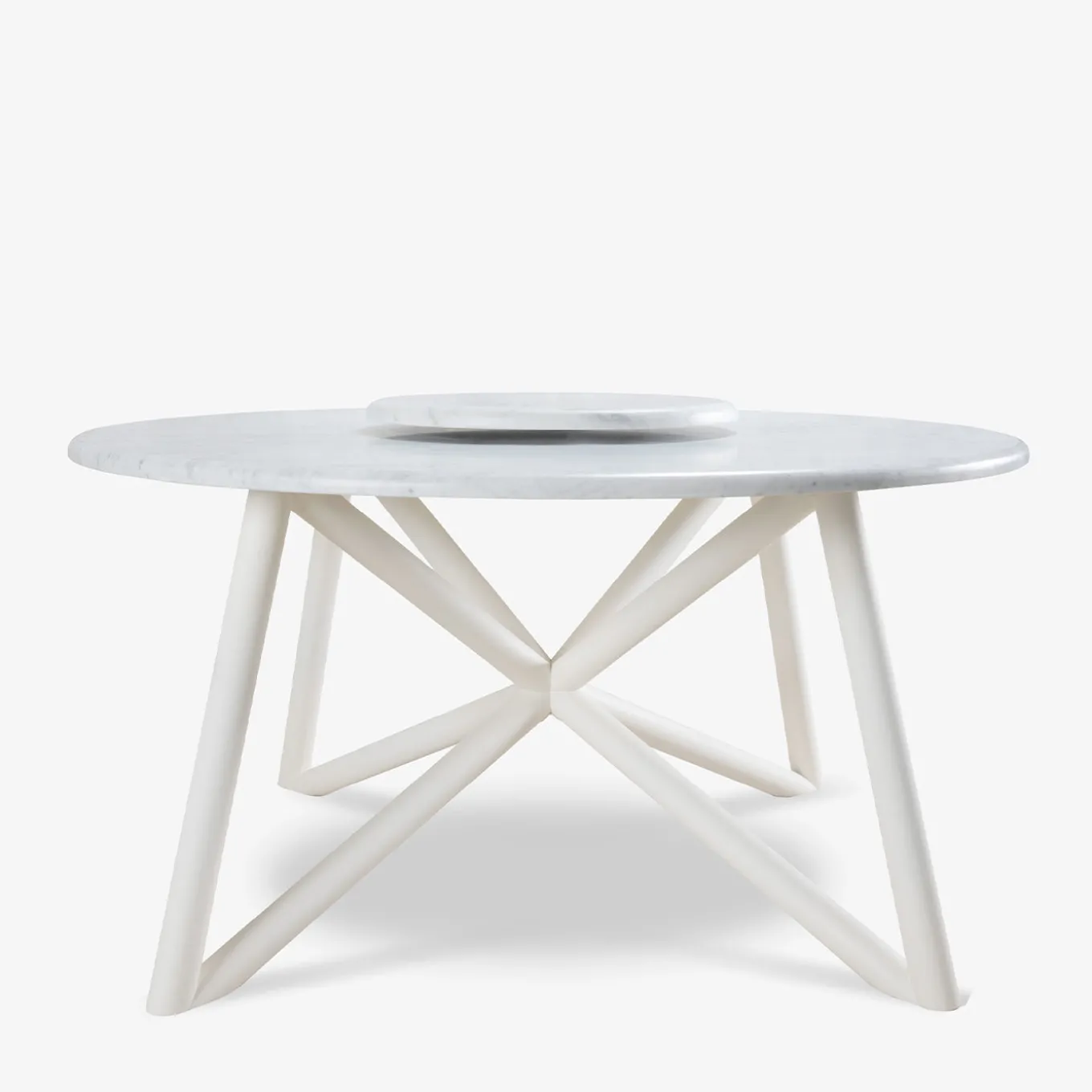 Hermu 150 white carrara marble and steel outdoor dining table