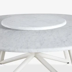 Hermu 180 white marble outdoor dining table