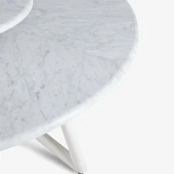 Hermu 180 white marble outdoor dining table