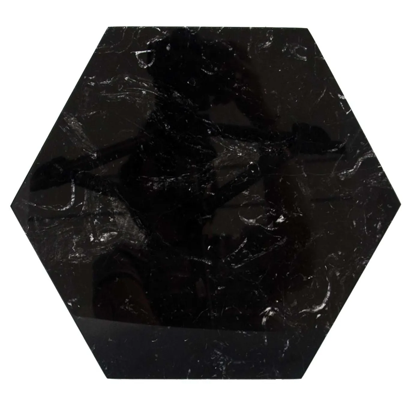Hexagonal Black Marble Plate