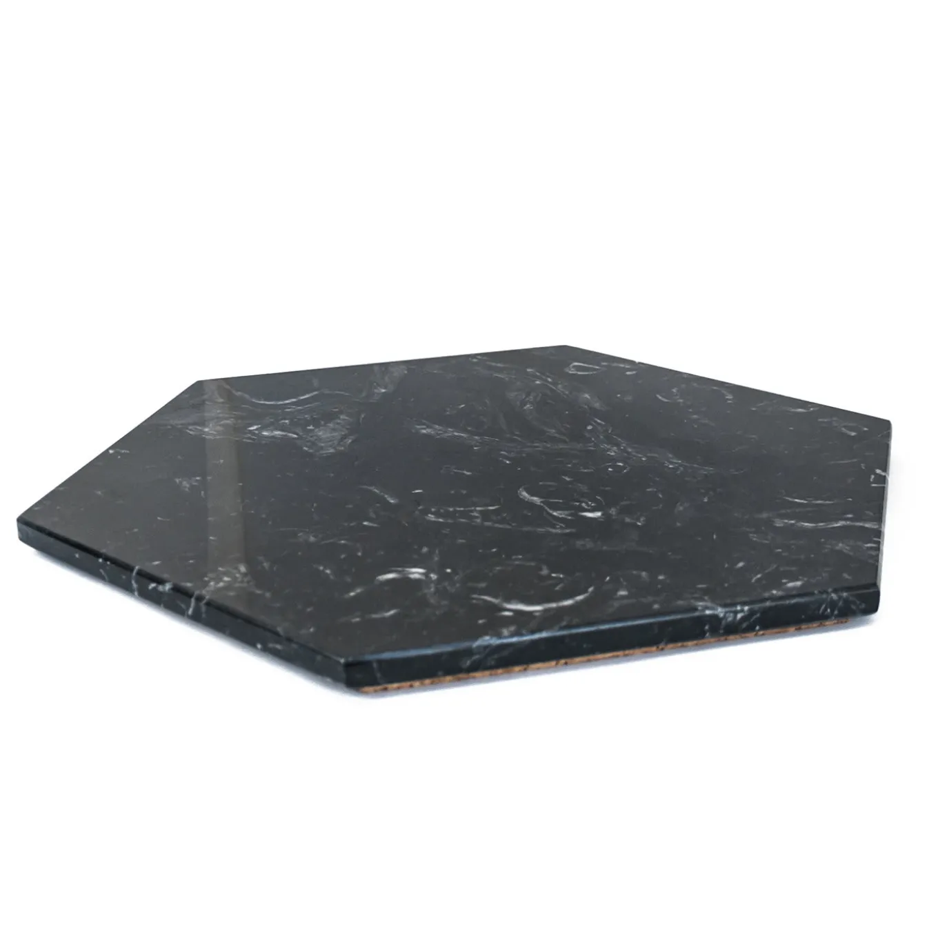 Hexagonal Black Marble Plate