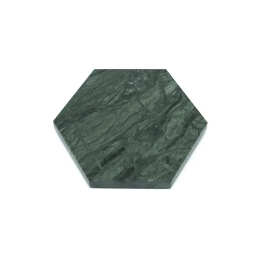 Hexagonal Green Marble Plate