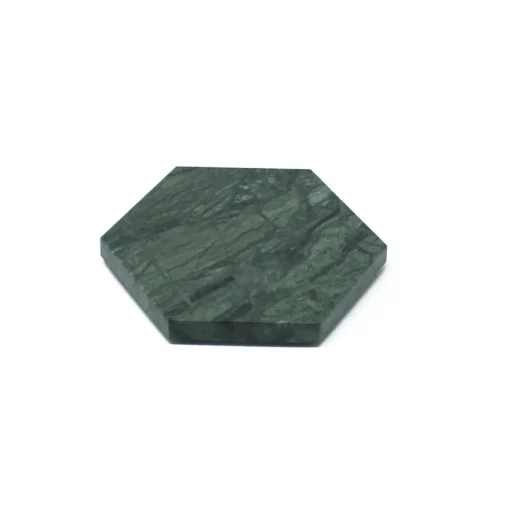 Hexagonal Green Marble Plate