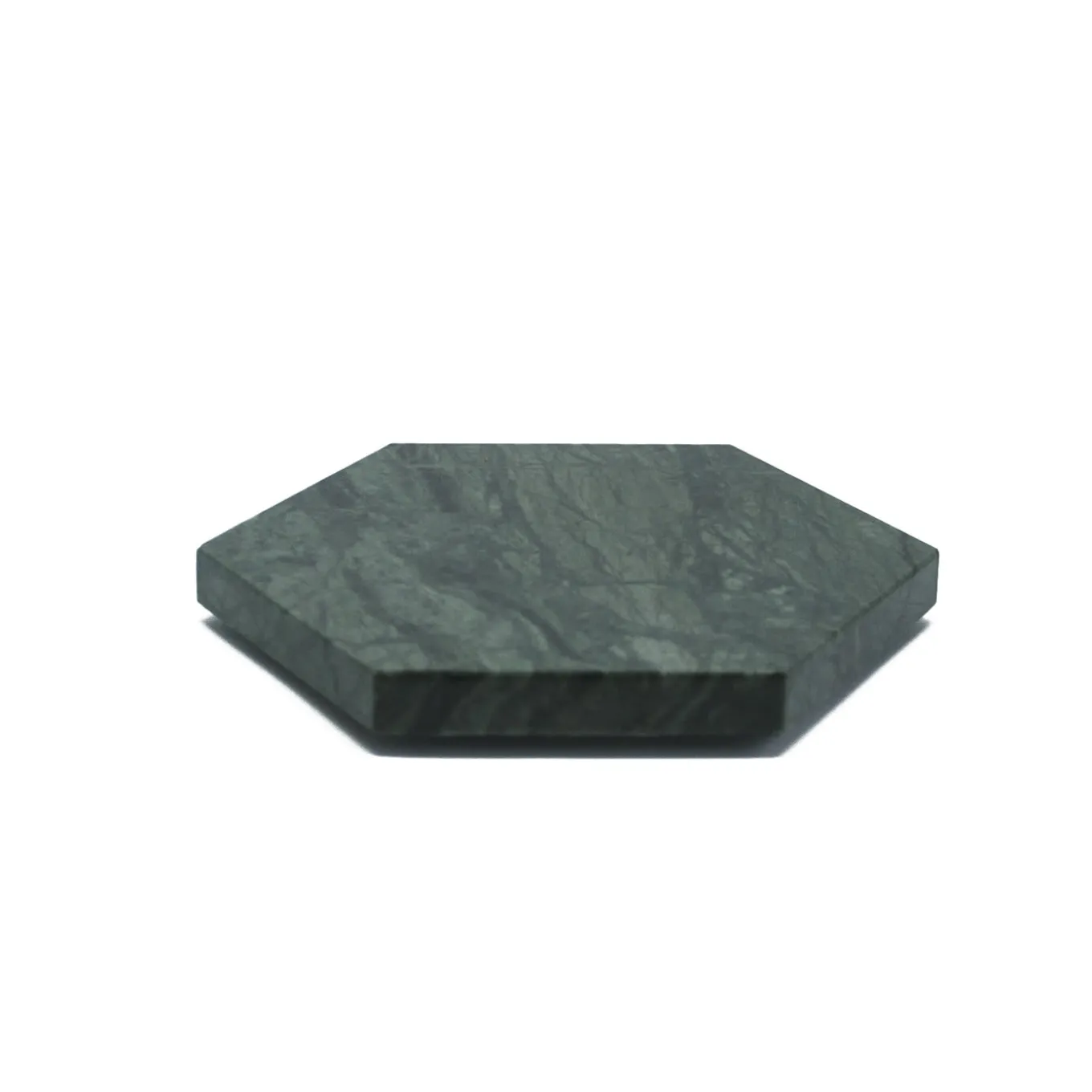 Hexagonal Green Marble Plate