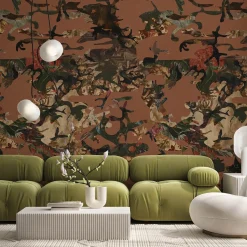 Hidden in Plain Sight Camouflage Marsala Wallpaper by Magnus Gjoen