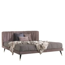 Highlander Mauve And Bordeaux Nabuk Leather Bed