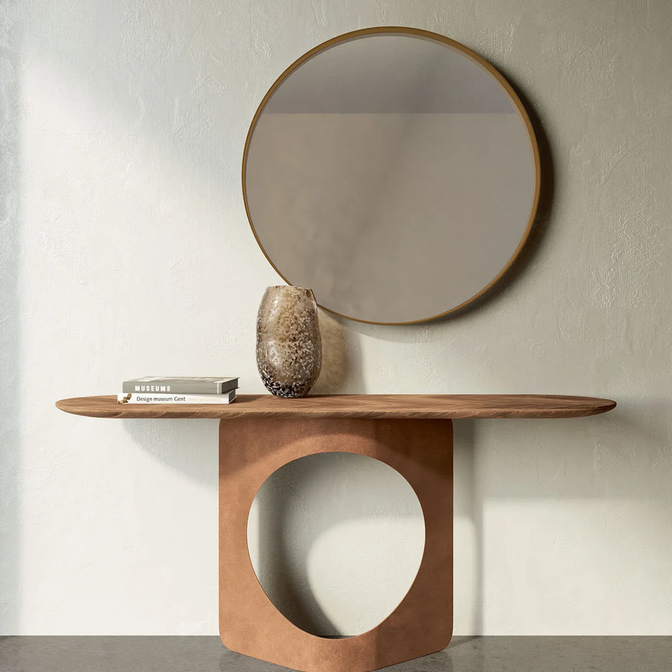 Hole Coppery & Walnut Console