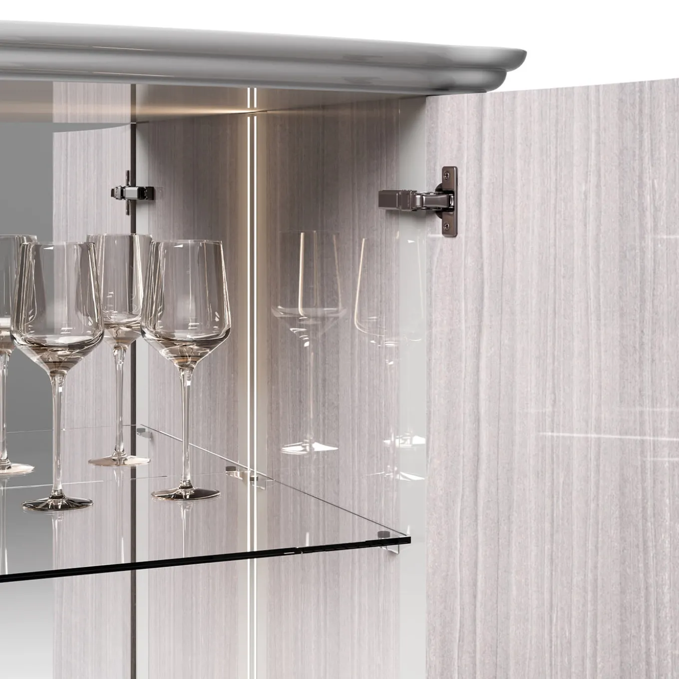 Hollywood Gray Bar Cabinet