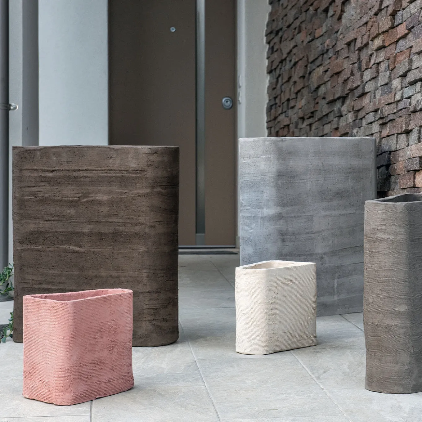 Homer Squarish Pink Ceramic Vase