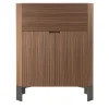 Honey 3-Door Canaletto & Carrara Bar Cabinet