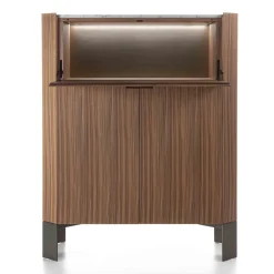 Honey 3-Door Canaletto & Carrara Bar Cabinet
