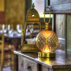 HOOK Bronze Spherical Portable Lamp by Luca Bussacchini