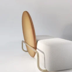 Horizon white textile and velvet sofa