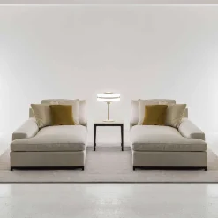 Hugo gray fabric chaise longue