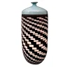 Hurricane Optical Black/White/Turquoise Vase